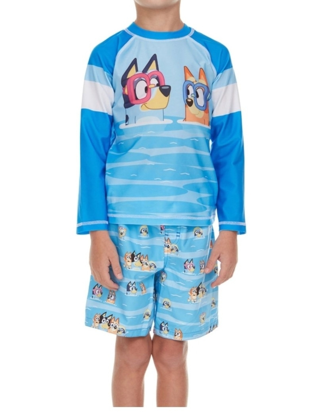 Kid's Bluey Long-Sleeve Rashguard Swim Set
